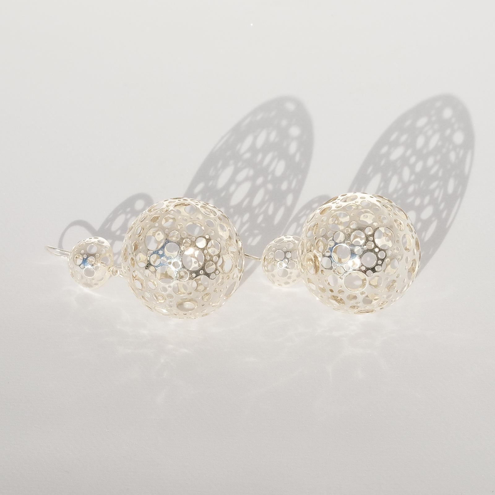 Pair of Silver Earrings Made 1970, Liisa Vitali 2