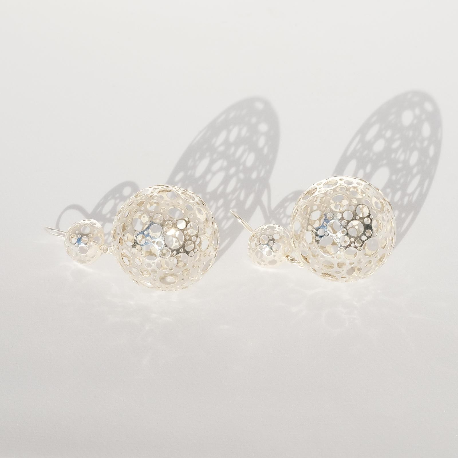 Pair of Silver Earrings Made 1970, Liisa Vitali 3