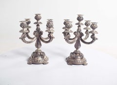 Pair of Silver Five-Light Candelsticks