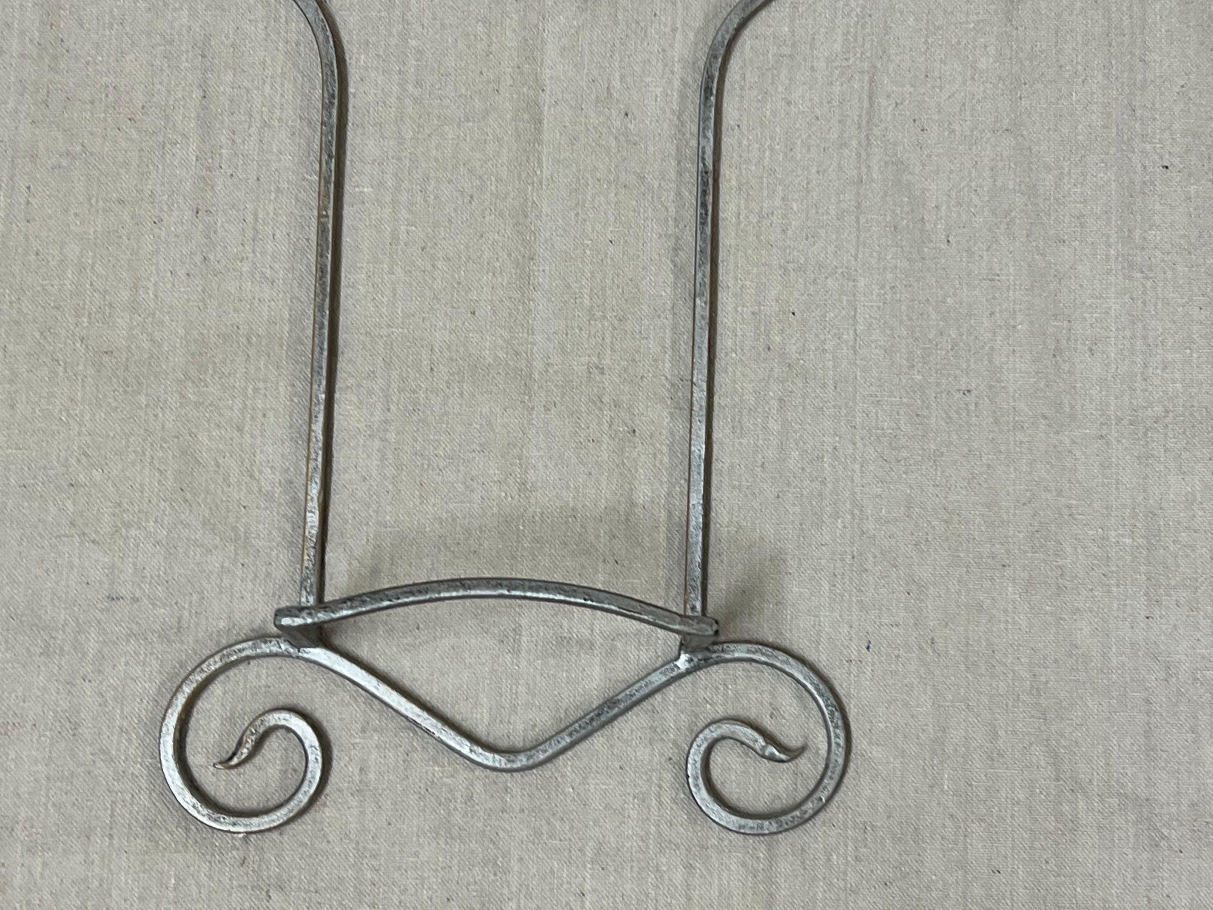 Pair of Large Silver Floral Hand Towel Racks For Sale 6