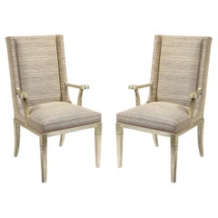 Pair of Silver Gilt Arm Chairs by Tommi Parzinger for Charak Modern