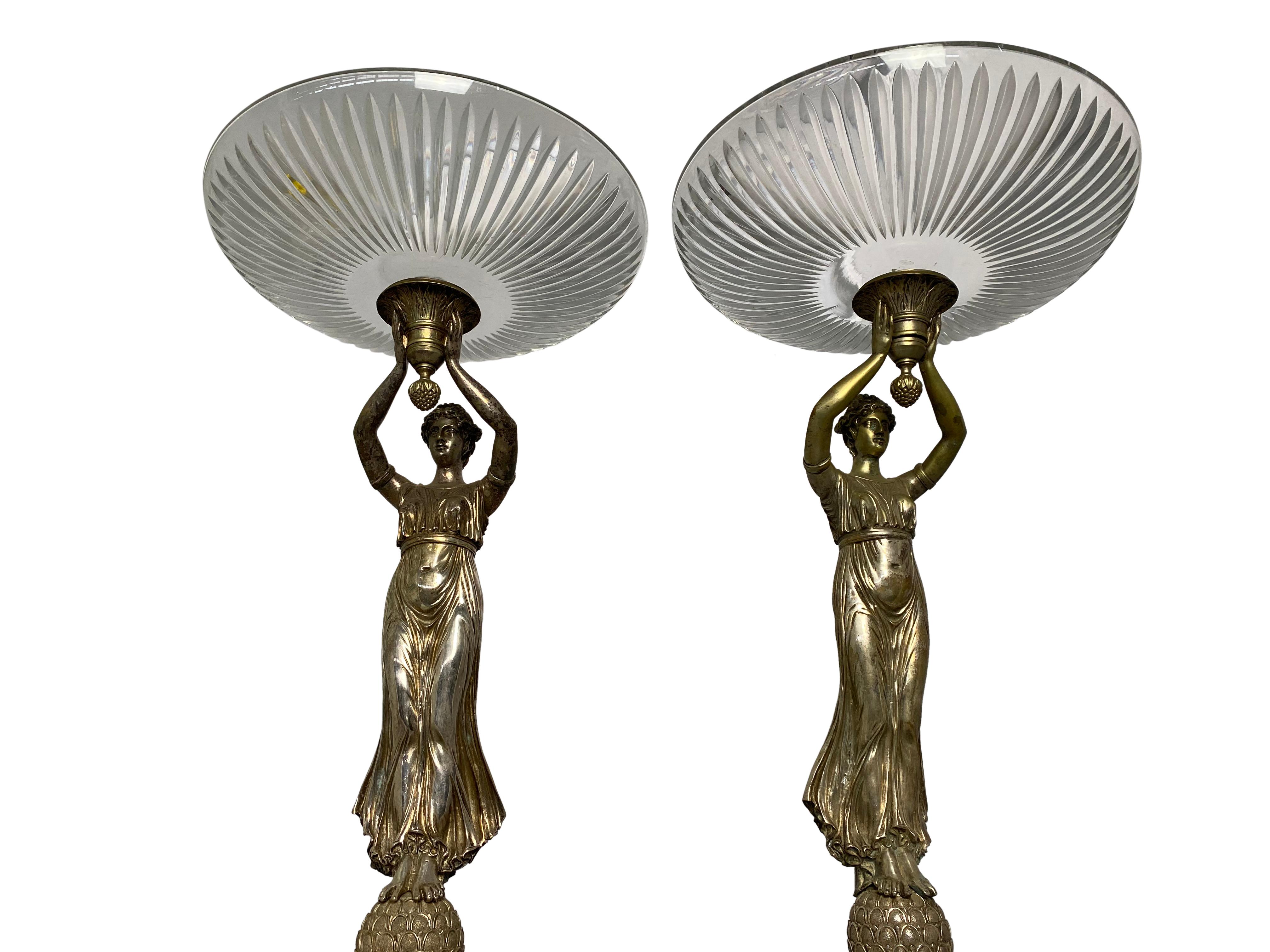 Pair of Silver Gilt Bronze French Tazzas with Tortoiseshell, 19th Century For Sale 1