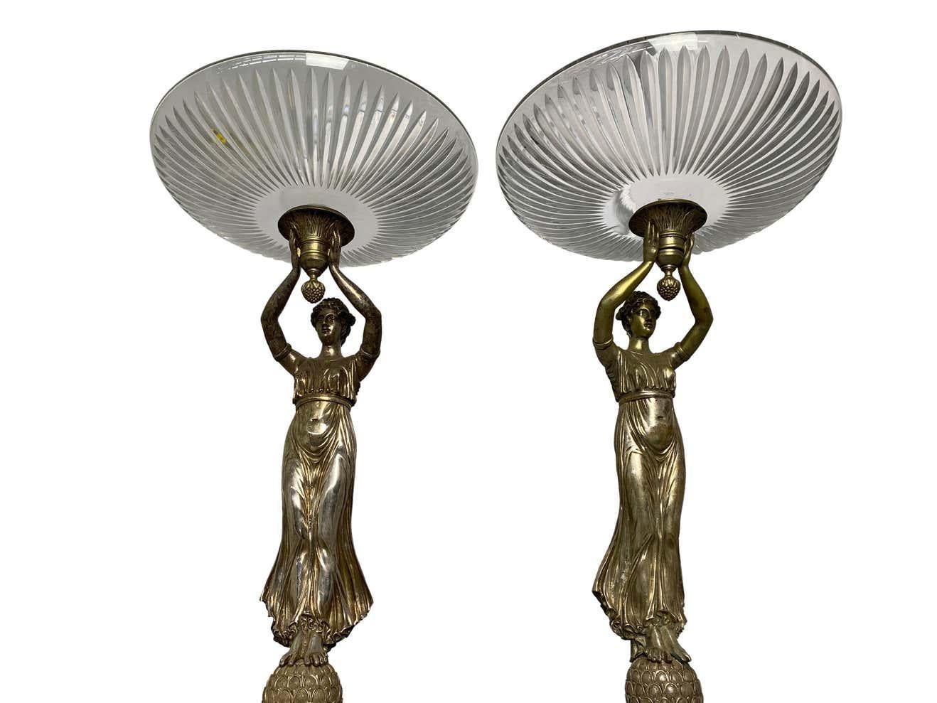 Pair of Silver Gilt Bronze French Tazzas with Tortoiseshell, 19th Century For Sale 1