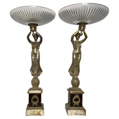 Pair of Silver Gilt Bronze French Tazzas with Tortoiseshell, 19th Century