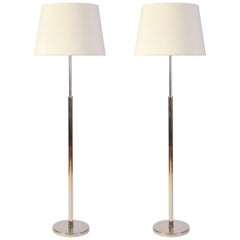 Pair of Silver Gilt Lacquered Floor Lamps, 1970s