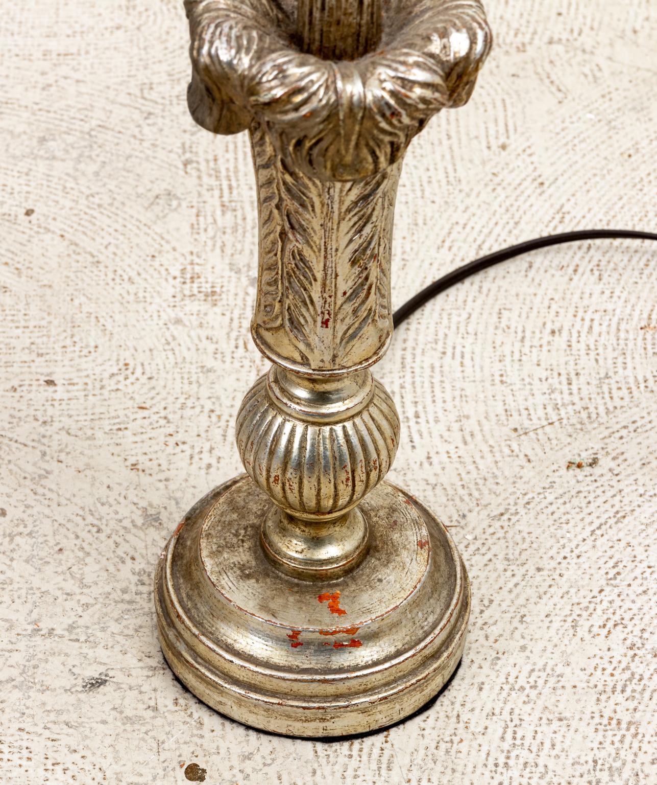 20th Century Pair of Silver Gilt Plume Lamps For Sale