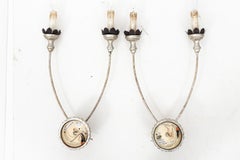 Pair of Silver Giltwood Sconces