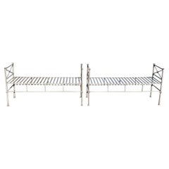 Pair of Silver Iron Benches or Settees