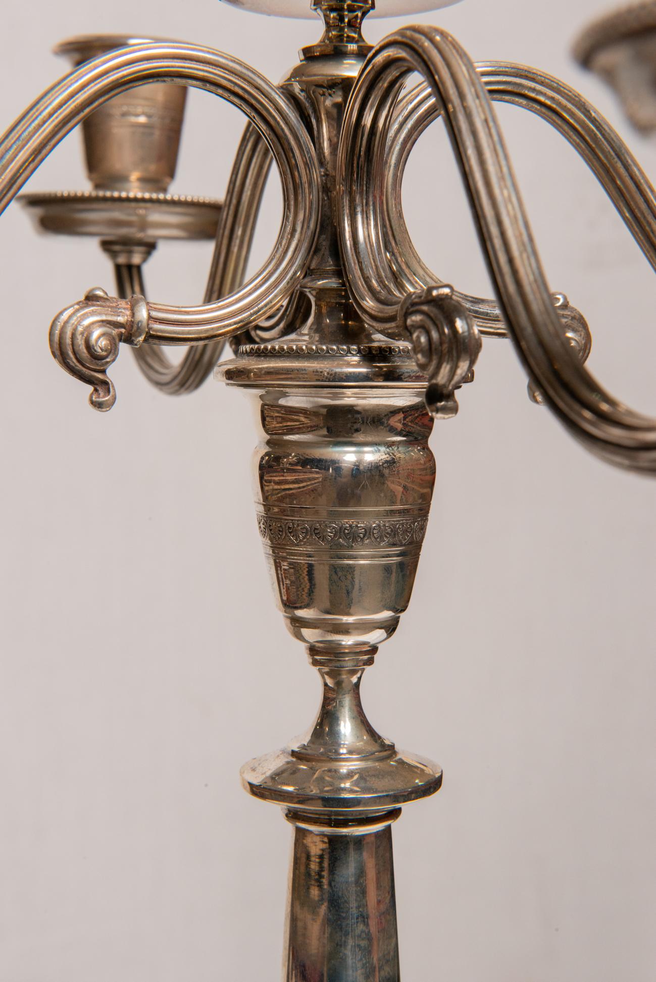 Pair of Silver Italian Candelabra or Candlestick 4