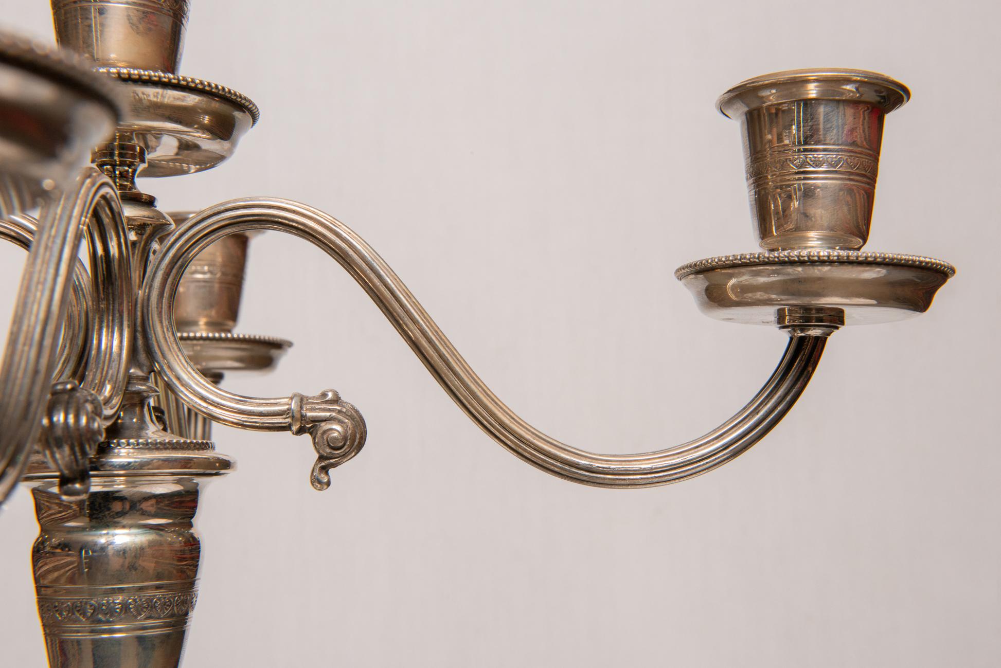 Pair of Silver Italian Candelabra or Candlestick 7