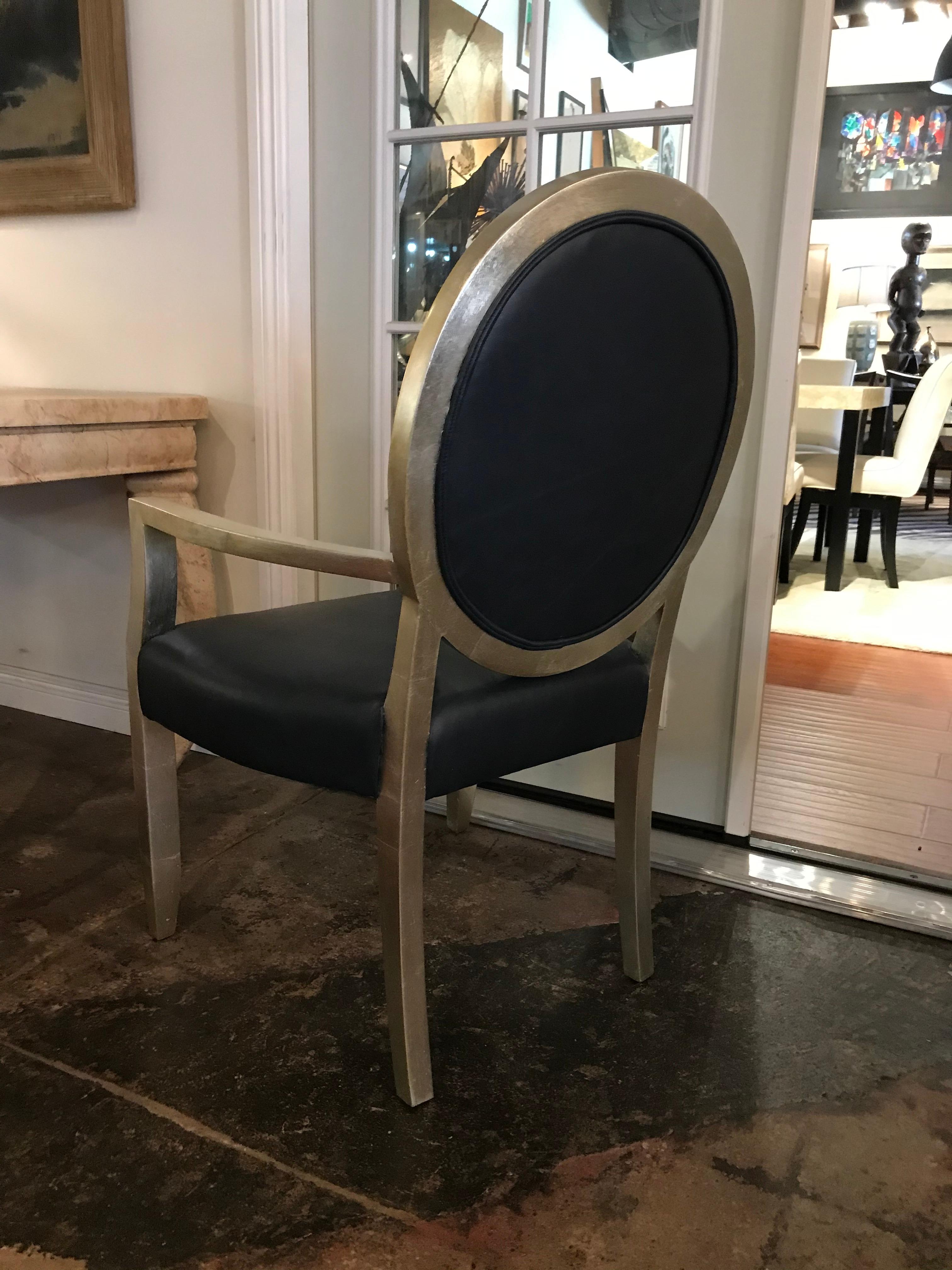 Pair of Silver Leaf Chairs Att. to John Hutton for Donghia In Excellent Condition In Pasadena, CA