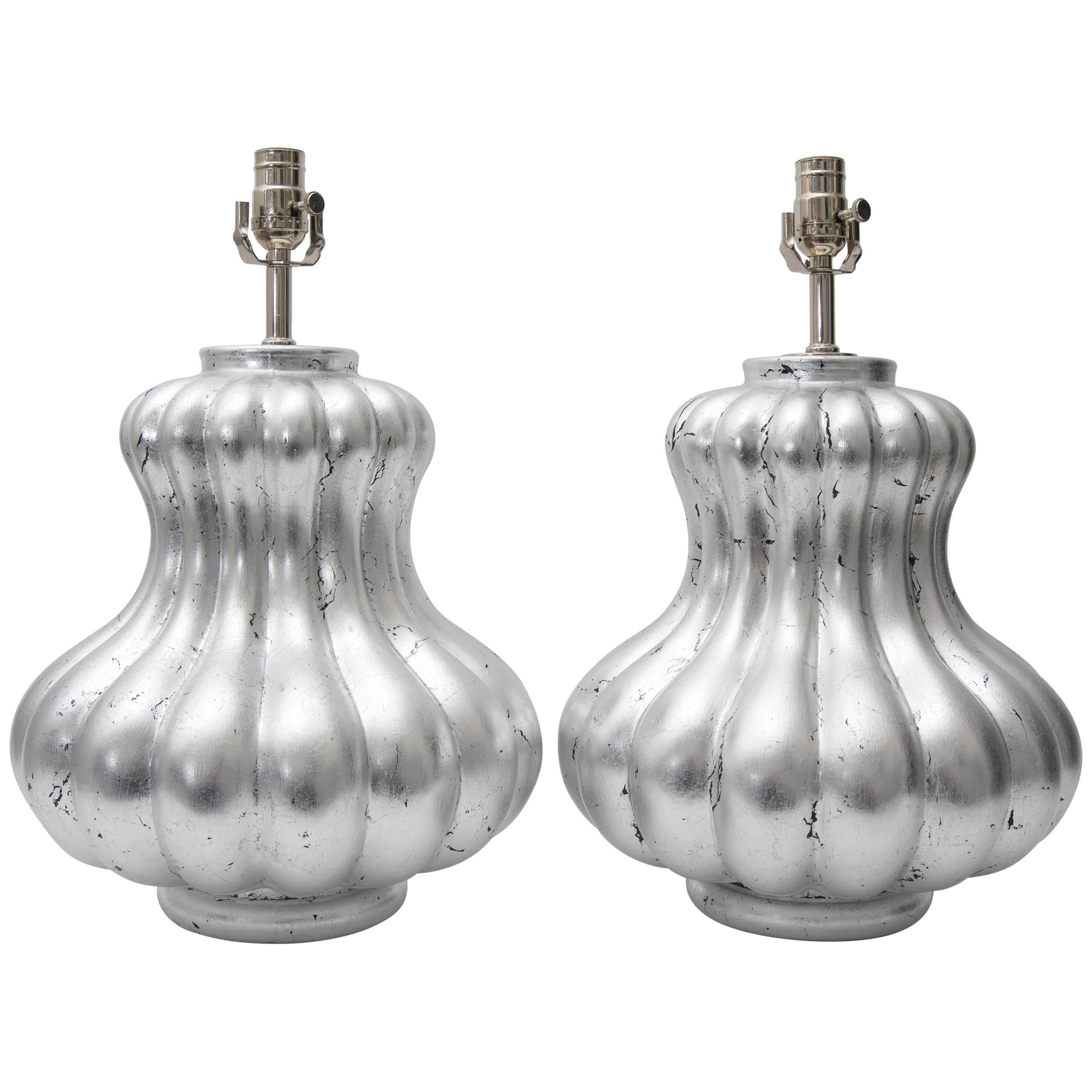 Pair of Silver Leaf Table Lamps