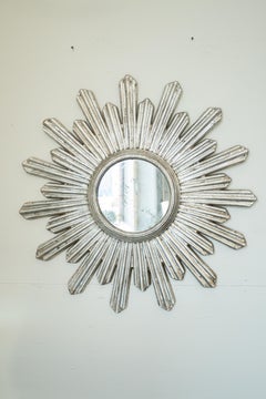 Paar Spiegel mit Sonnenschliff aus Silberblättern