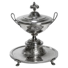 Pair of Silver Lidded Tureens, Johann Georg Hann, Vienna, 1800