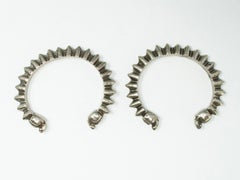 Pair of Silver Makara Cuff Bracelets, Rajasthan, India