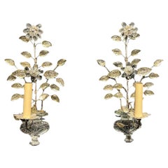 Pair of Silver Metal Sconces, Circa 1930s