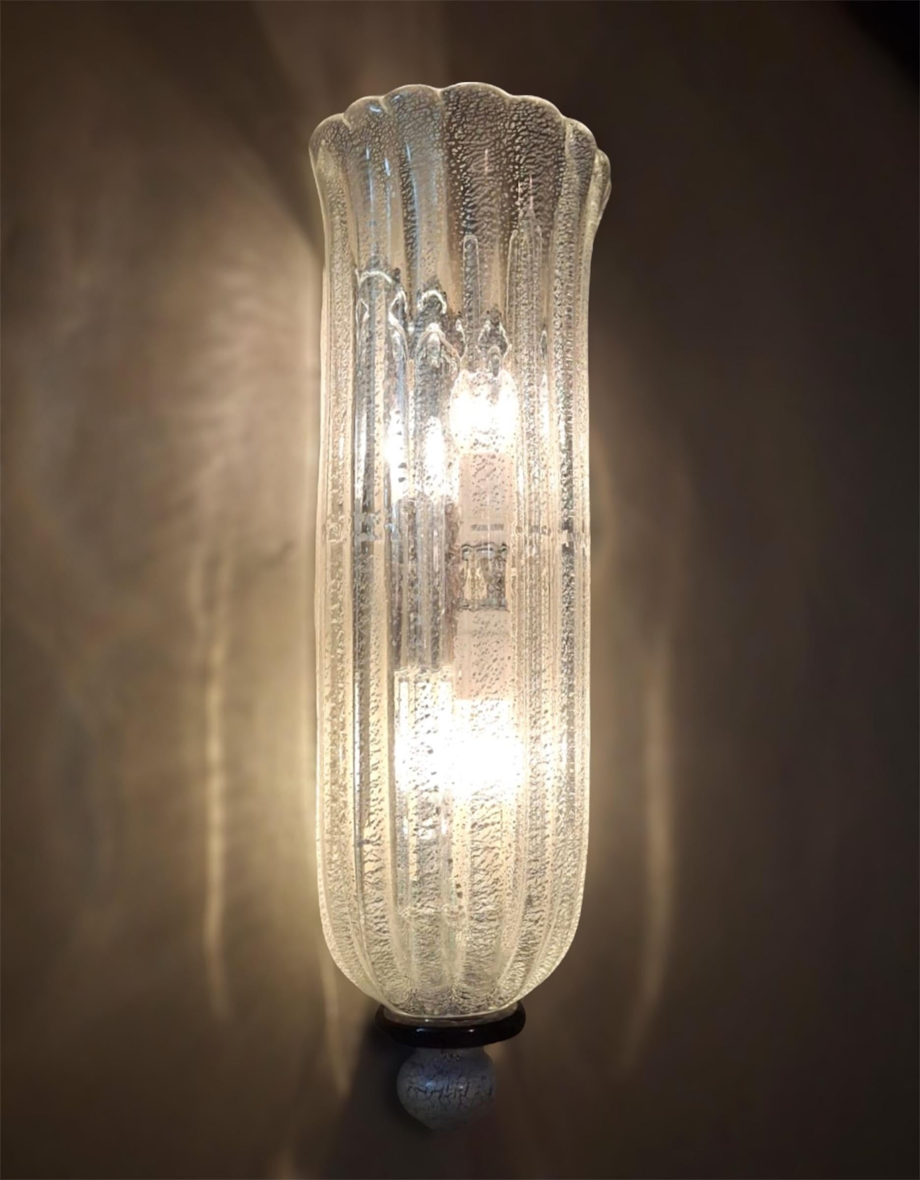 Paar silberne Murano-Wandleuchter von Seguso im Angebot 2