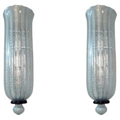 Paire d'appliques de Murano en argent par Seguso