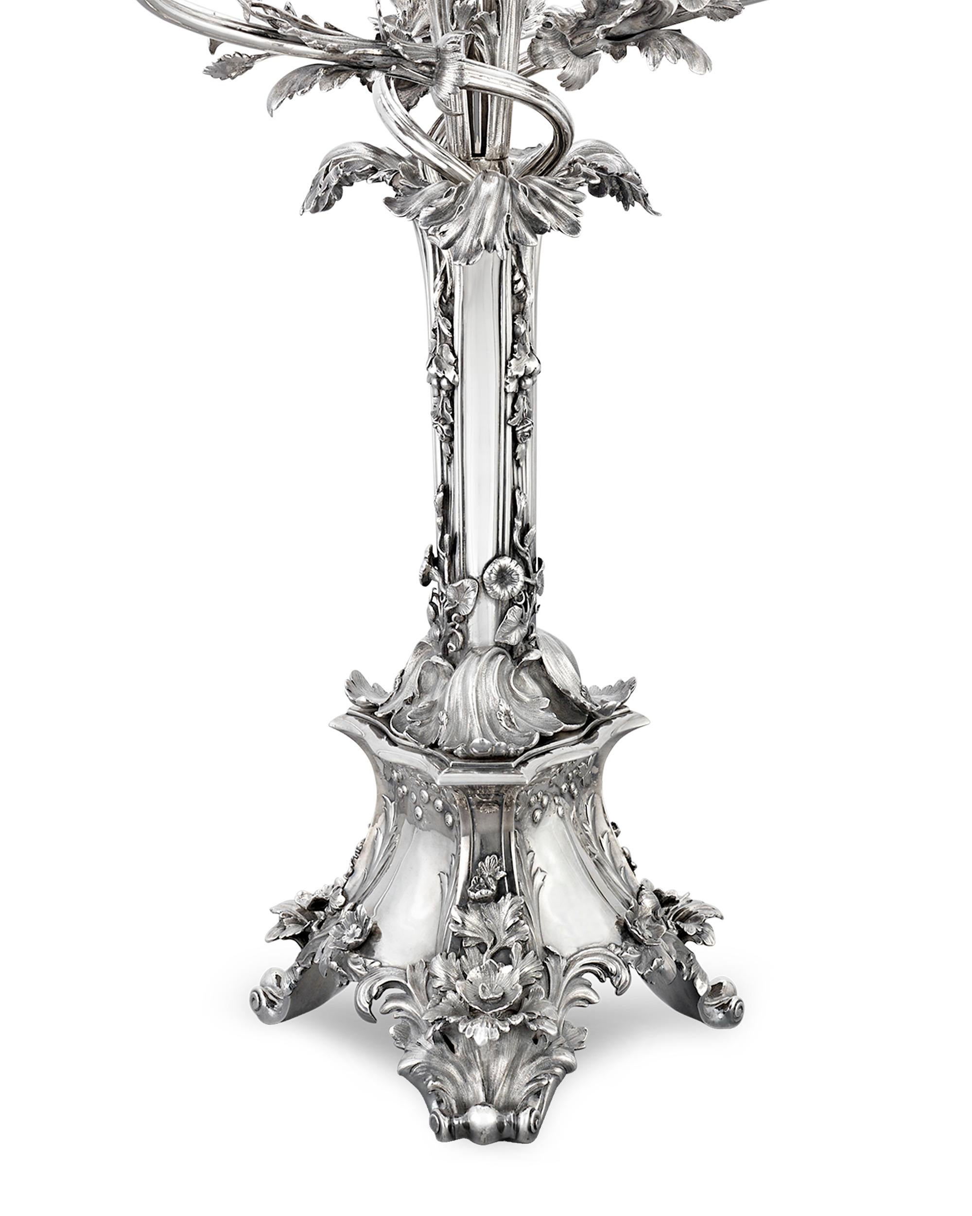 Pair of Silver Neoclassical Candelabra by Robinson, Edkins & Aston In Excellent Condition In New Orleans, LA