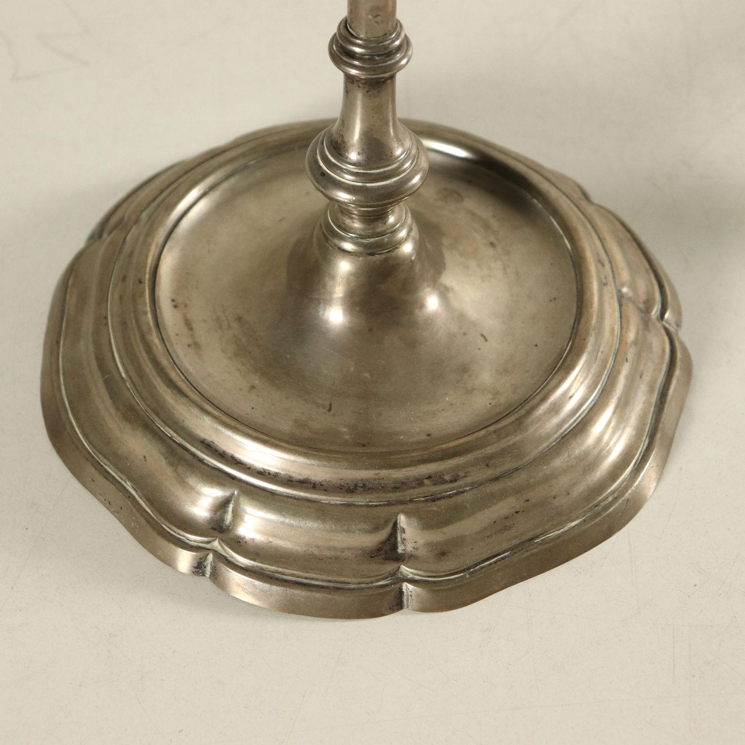 Pair of Silver Oil Lamps, Italy, 18th Century 1