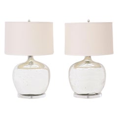 Pair of Silver or Mercury Glass Table Lamps