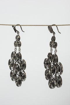 Pair of Silver “Paw” Earrings by Liisa Vitali, Finland, 1968