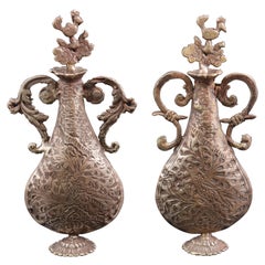 Pair of Silver Perfume Bottles, 19th Century