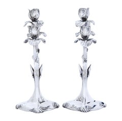 Pair of Silver Plate Candlesticks by Christofle