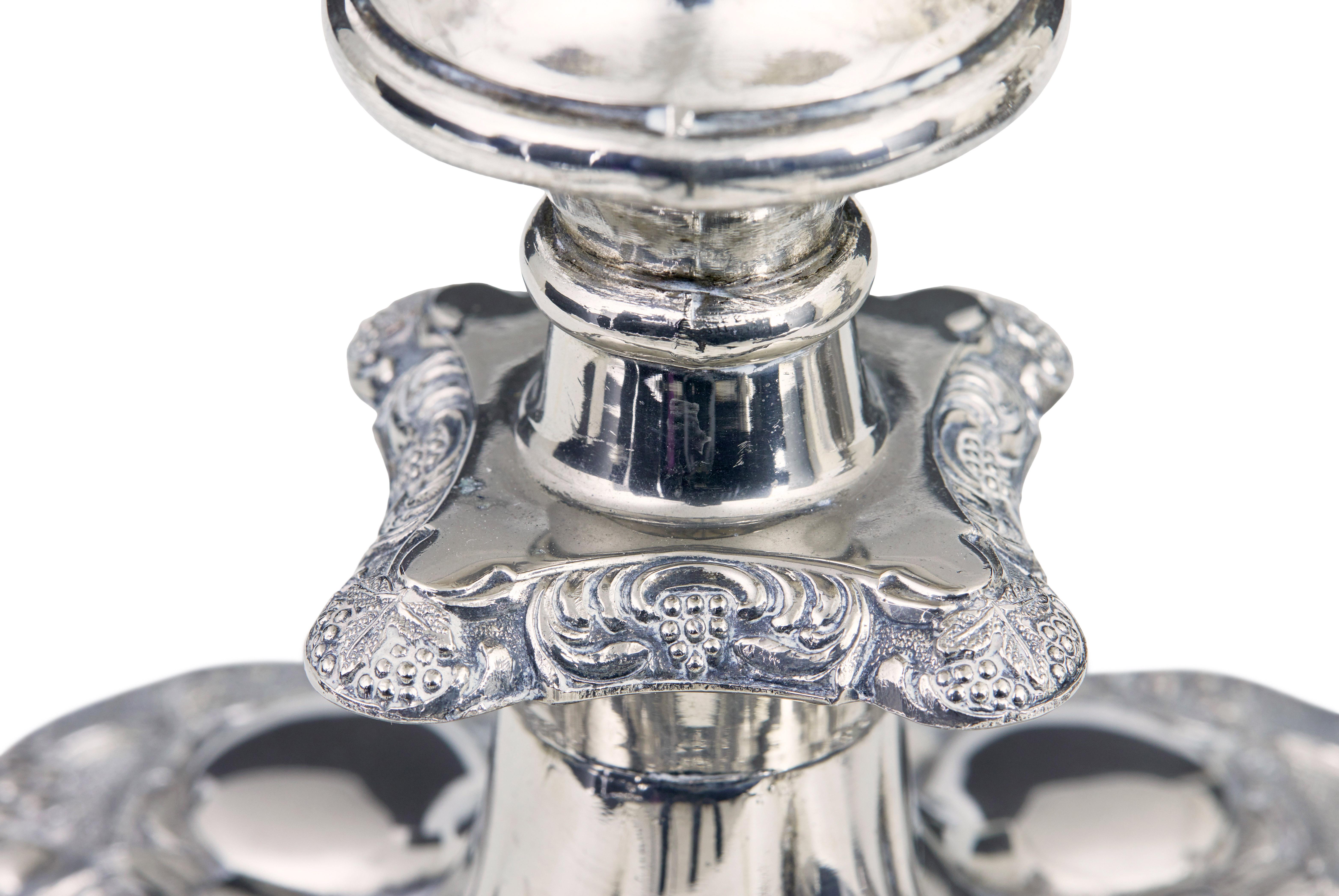 Victorian Pair of silver plate candlesticks For Sale