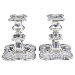 Pair of silver plate candlesticks