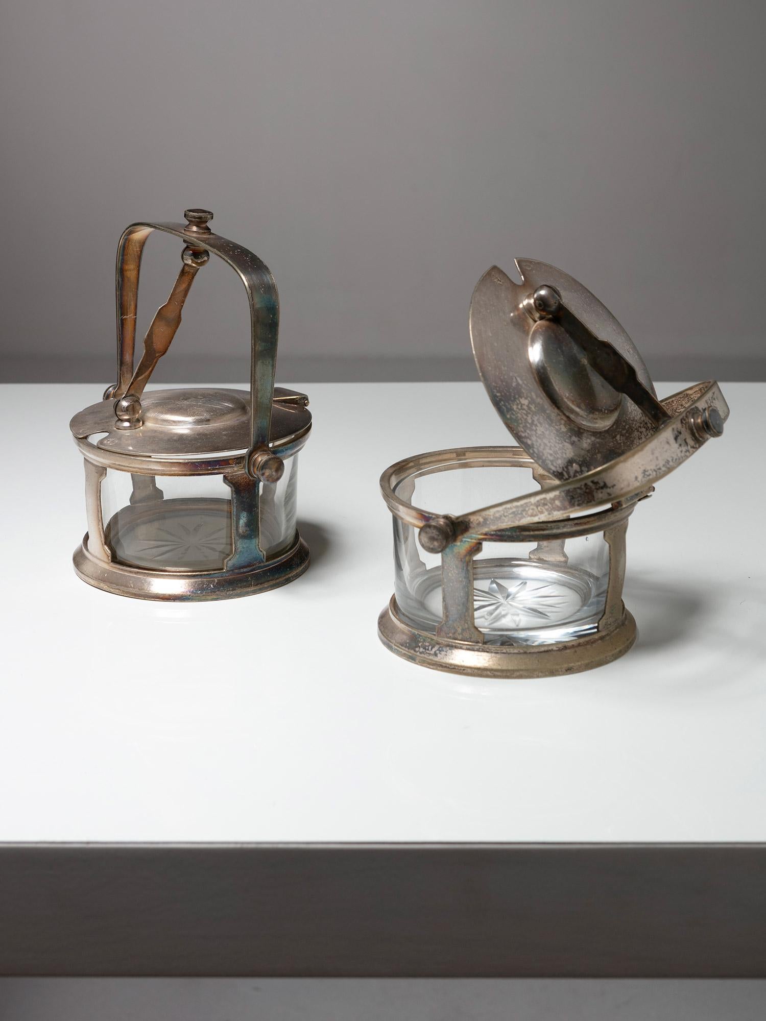 Pareja de queseras de plata de Gio Ponti para Calderoni, Italia, años 40 Italiano en venta