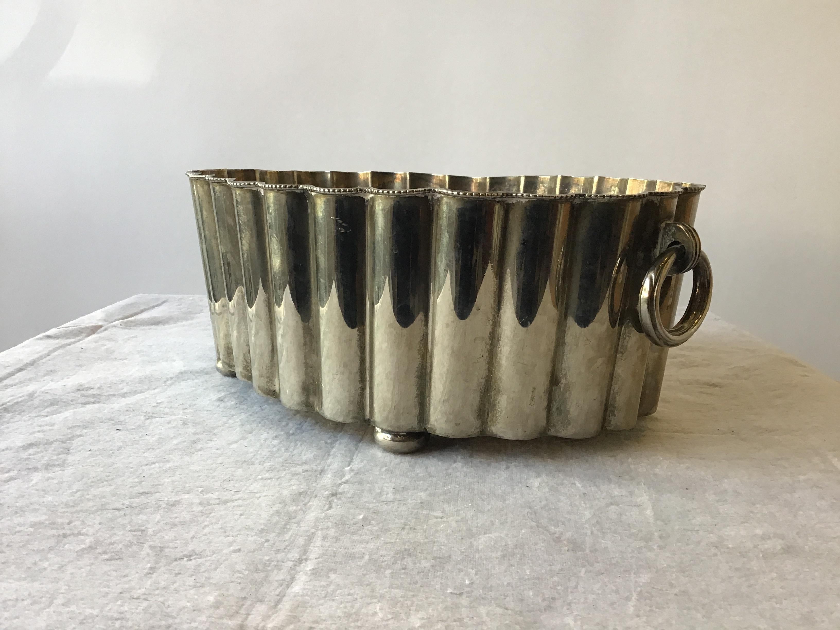 Late 20th Century Pair of Silver Plate Classical Planters