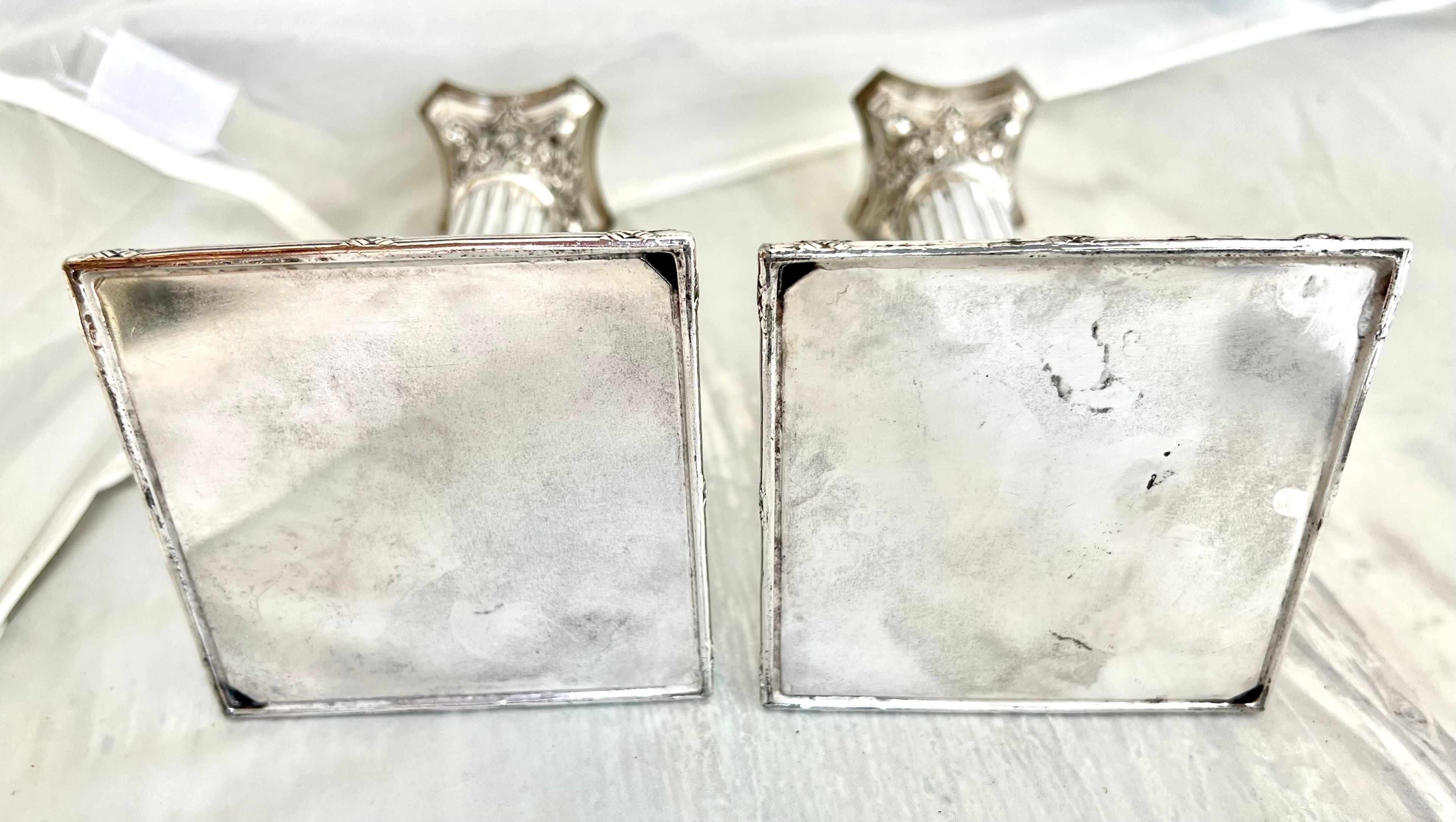 Pair of Silver Plate Gorham Candlesticks For Sale 5
