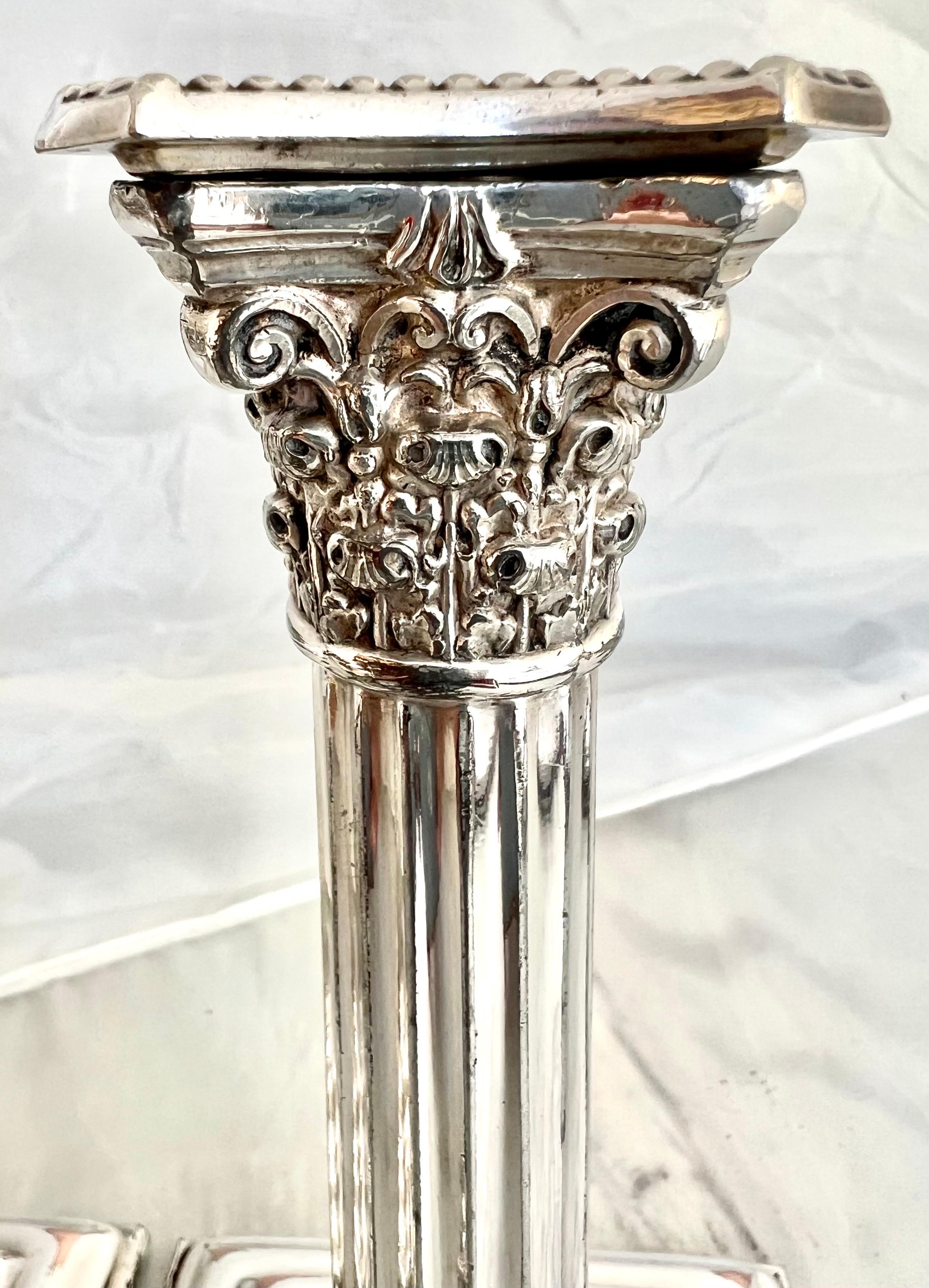 Pair of Silver Plate Gorham Candlesticks For Sale 1