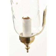 Pair of Silver Plate Hurricane Sconces