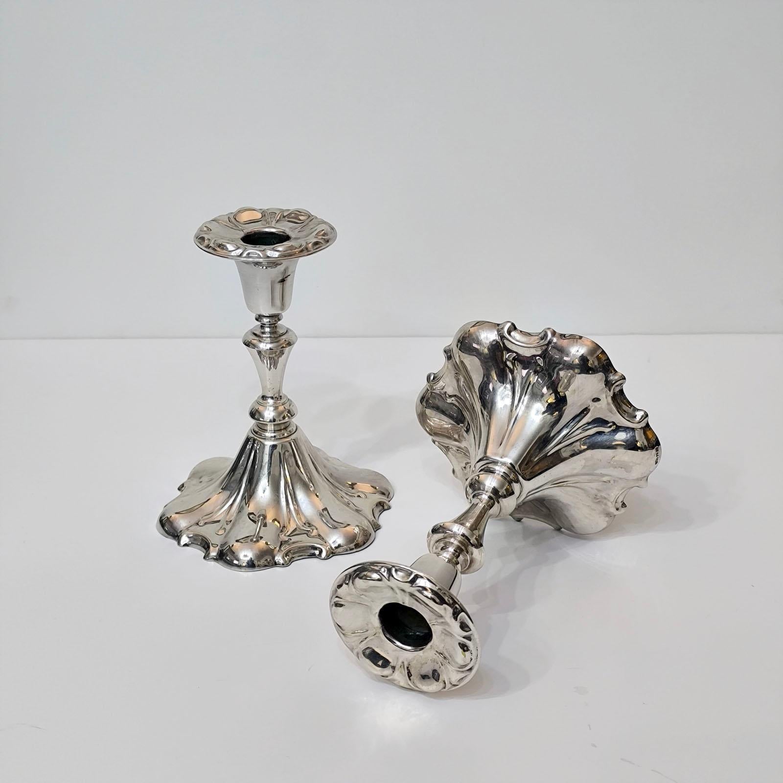 Coppia di portacandele Jugendstil in argento di Ystad-Metall in vendita 1