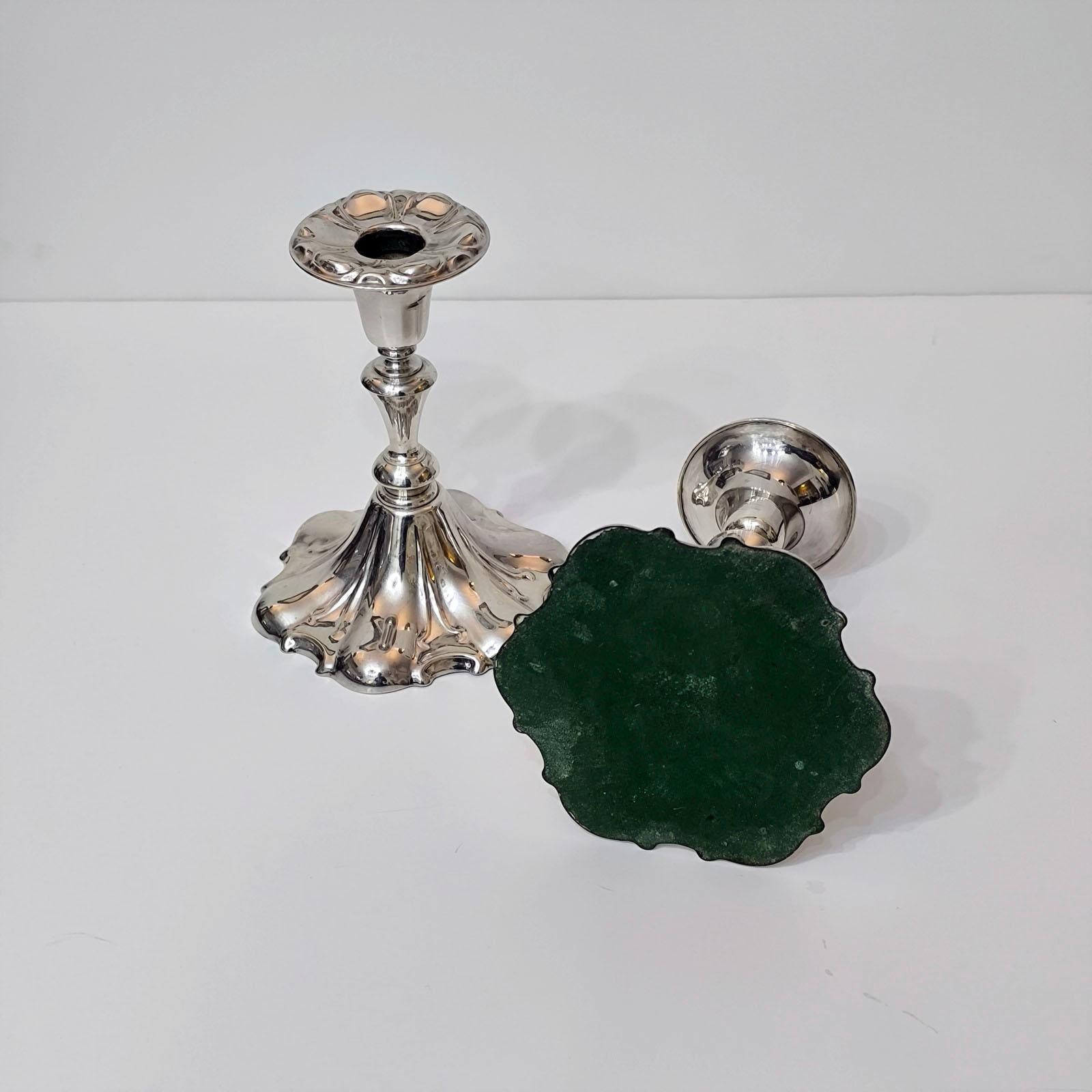 Coppia di portacandele Jugendstil in argento di Ystad-Metall in vendita 2
