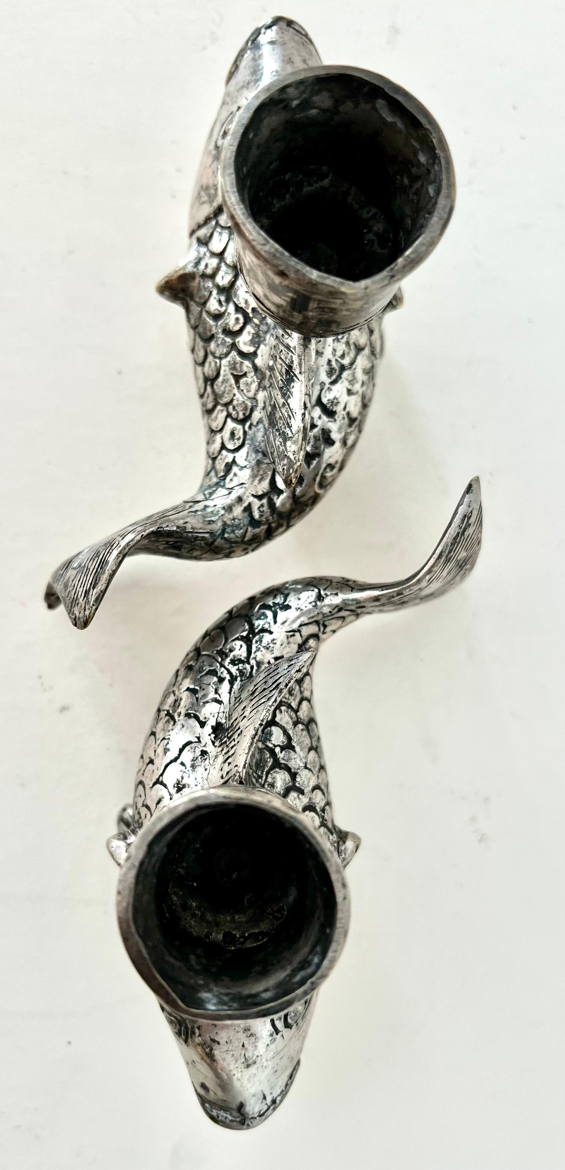 Pair of Silver Plate Koi Fish Candlesticks 7