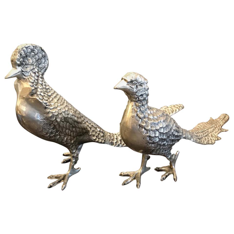 French Vintage Pair of Table Pheasants at 1stDibs