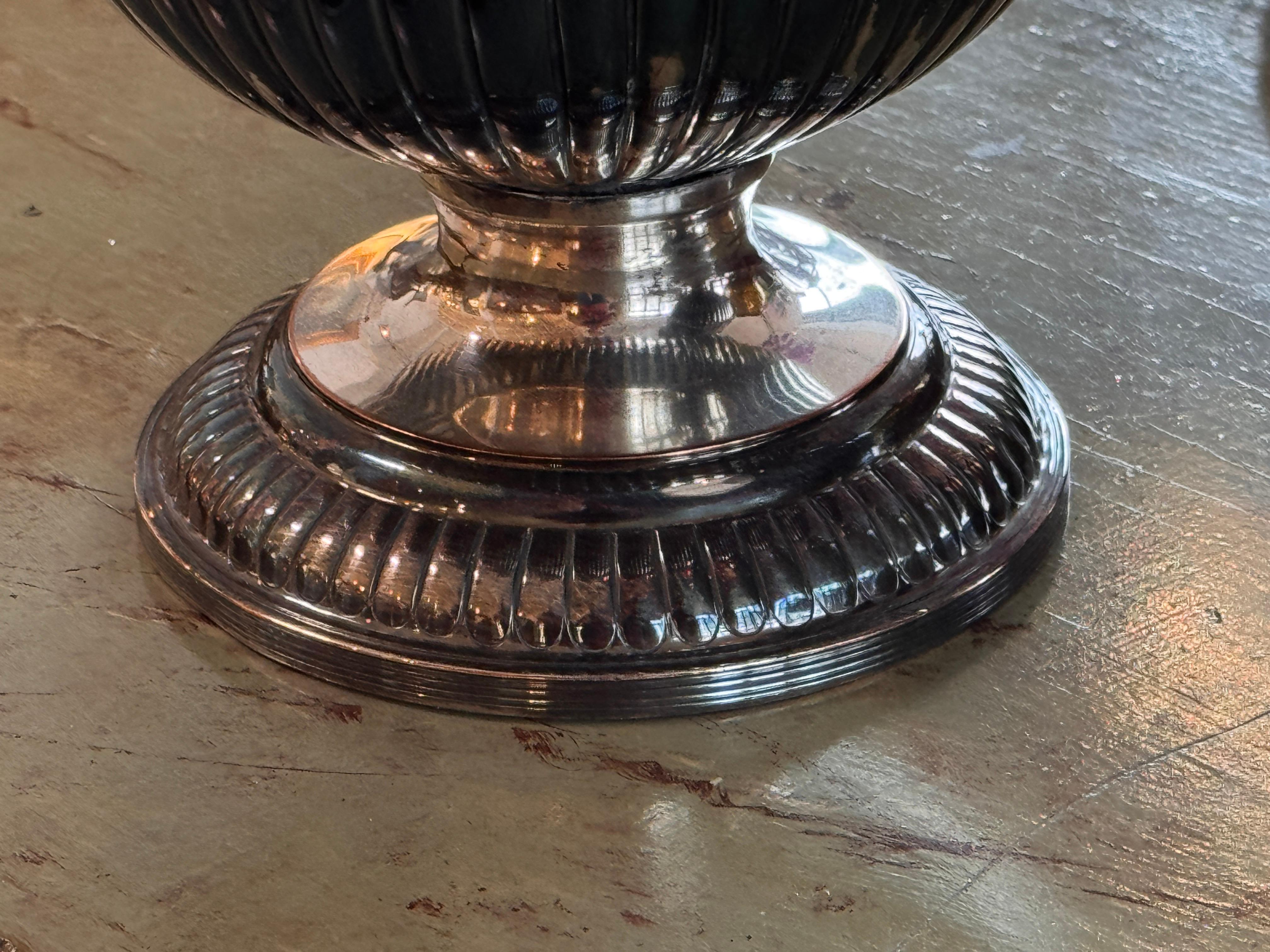 Pair of Silver Plate Wine Coolers With Lion-Mask Ring Handles For Sale 3