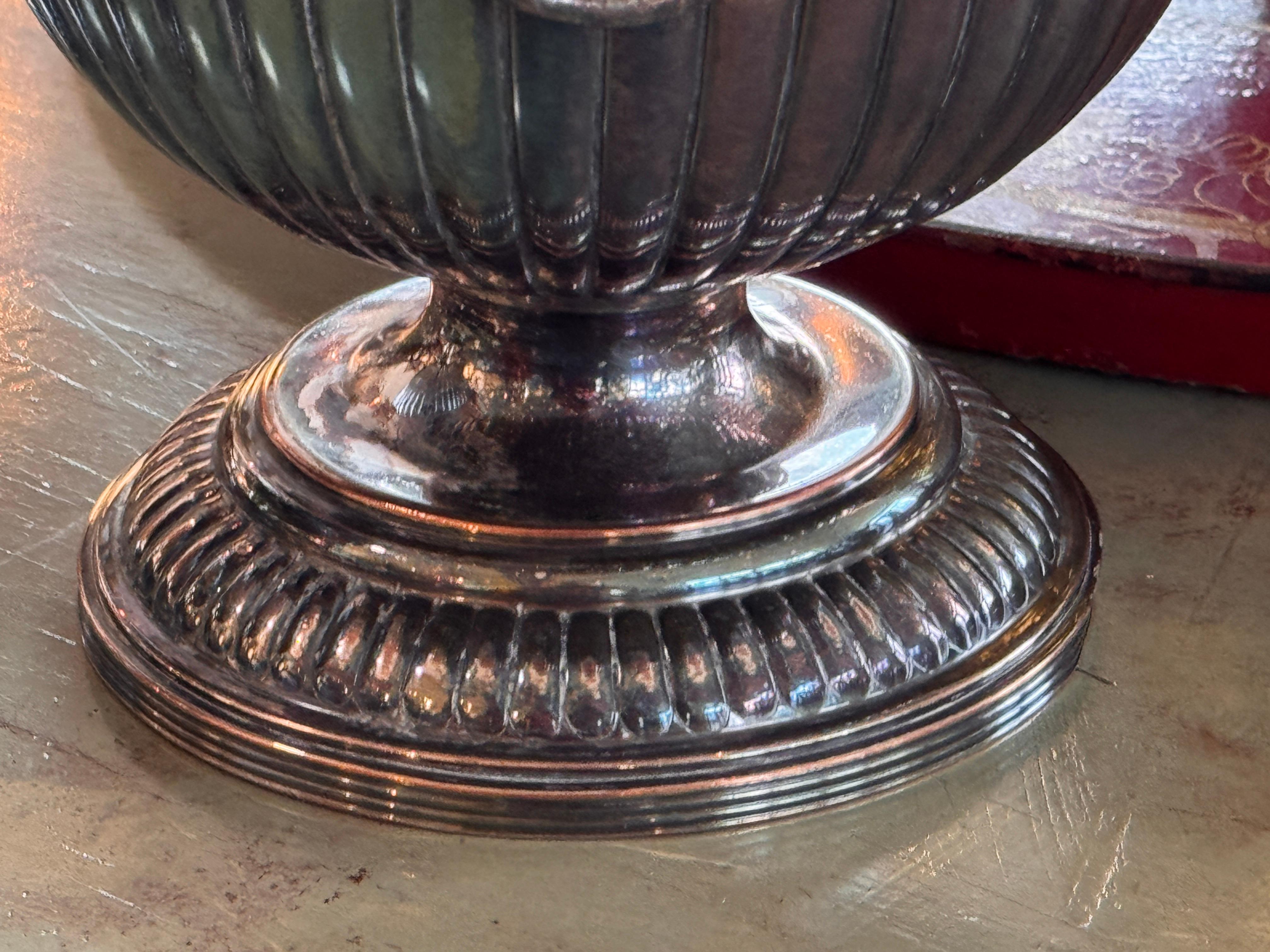 Pair of Silver Plate Wine Coolers With Lion-Mask Ring Handles For Sale 4