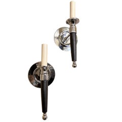 Juego de 4 apliques plateados y de cuero