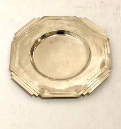 Pair of Silver Plated Art Deco Charger Plates by Larry Laslo for Towle