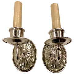 Pair of Silver Plated Art Deco Sconces