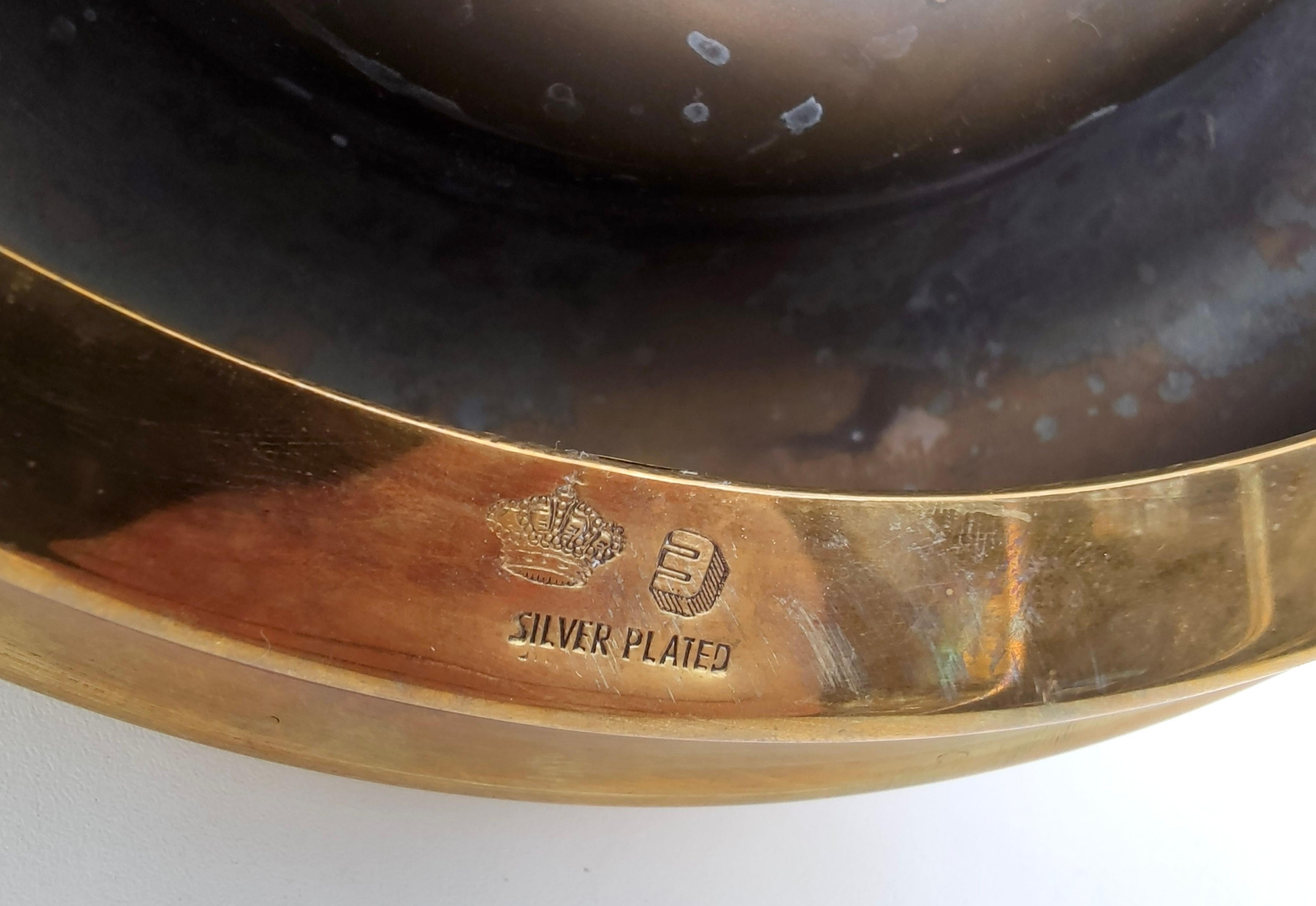 Paire de cendriers / Vide-Poche et boîte de rangement en laiton plaqué argent de Casa Padrino 5