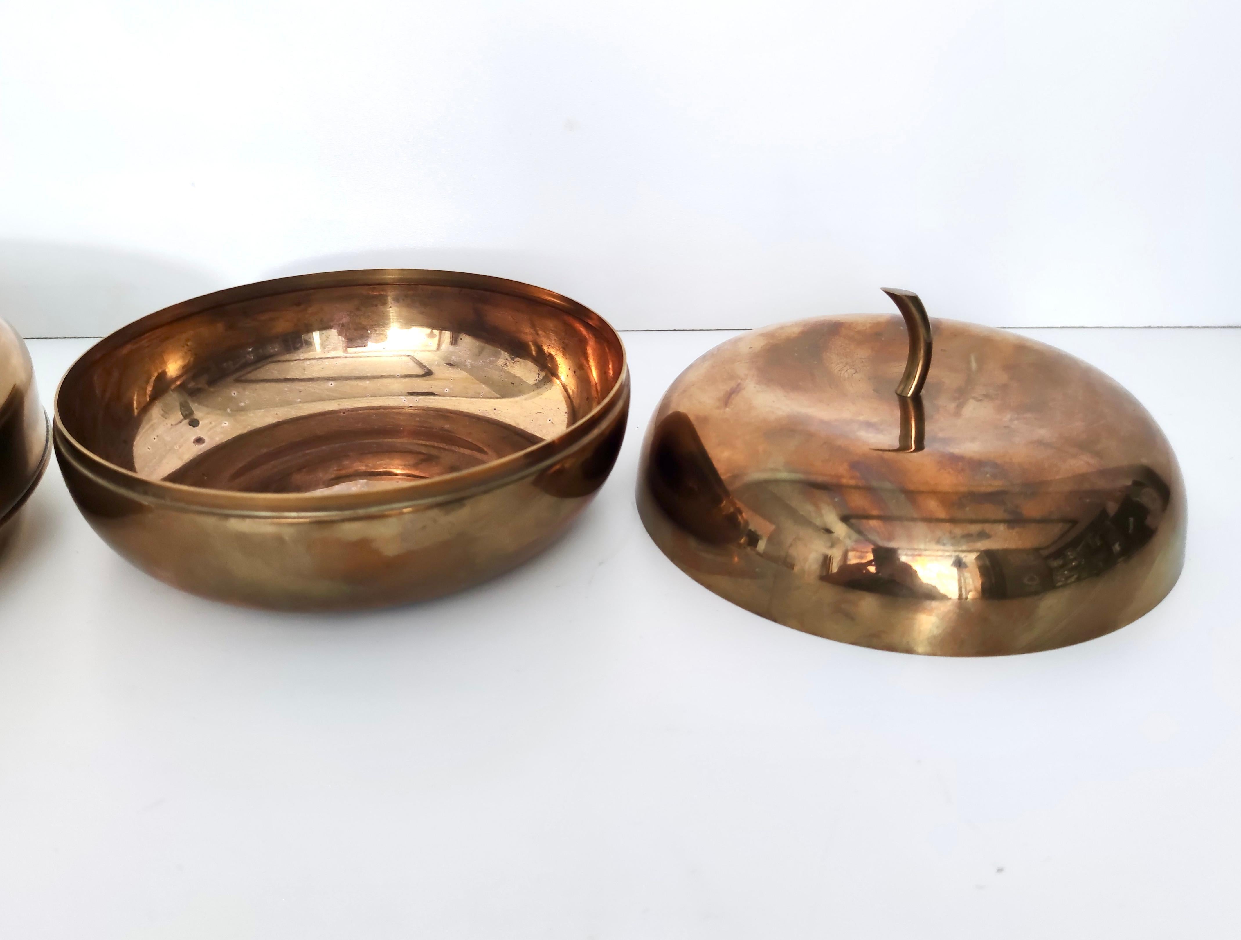 Late 20th Century Pair of Silver Plated Brass Ashtray / Vide-Poche and Storage Box by Casa Padrino For Sale