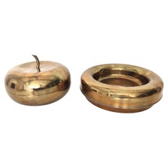 Paire de cendriers / Vide-Poche et boîte de rangement en laiton plaqué argent de Casa Padrino