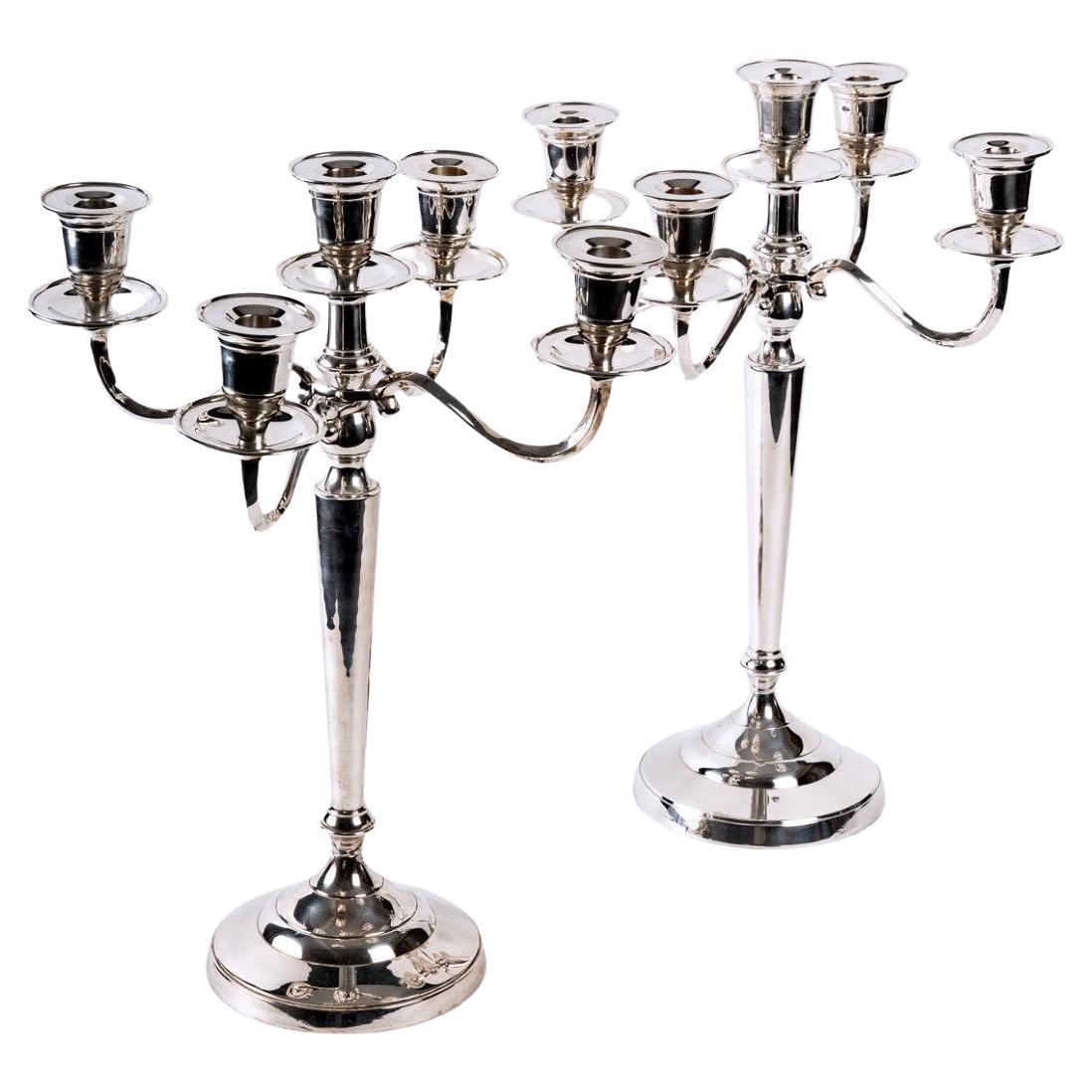 Silver Plated Seashell Candlesticks at 1stDibs