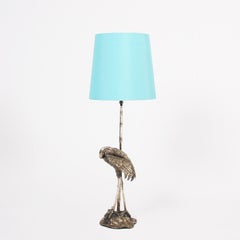 Pair of Silver Plated Bronze Valenti Bird Table Lamps