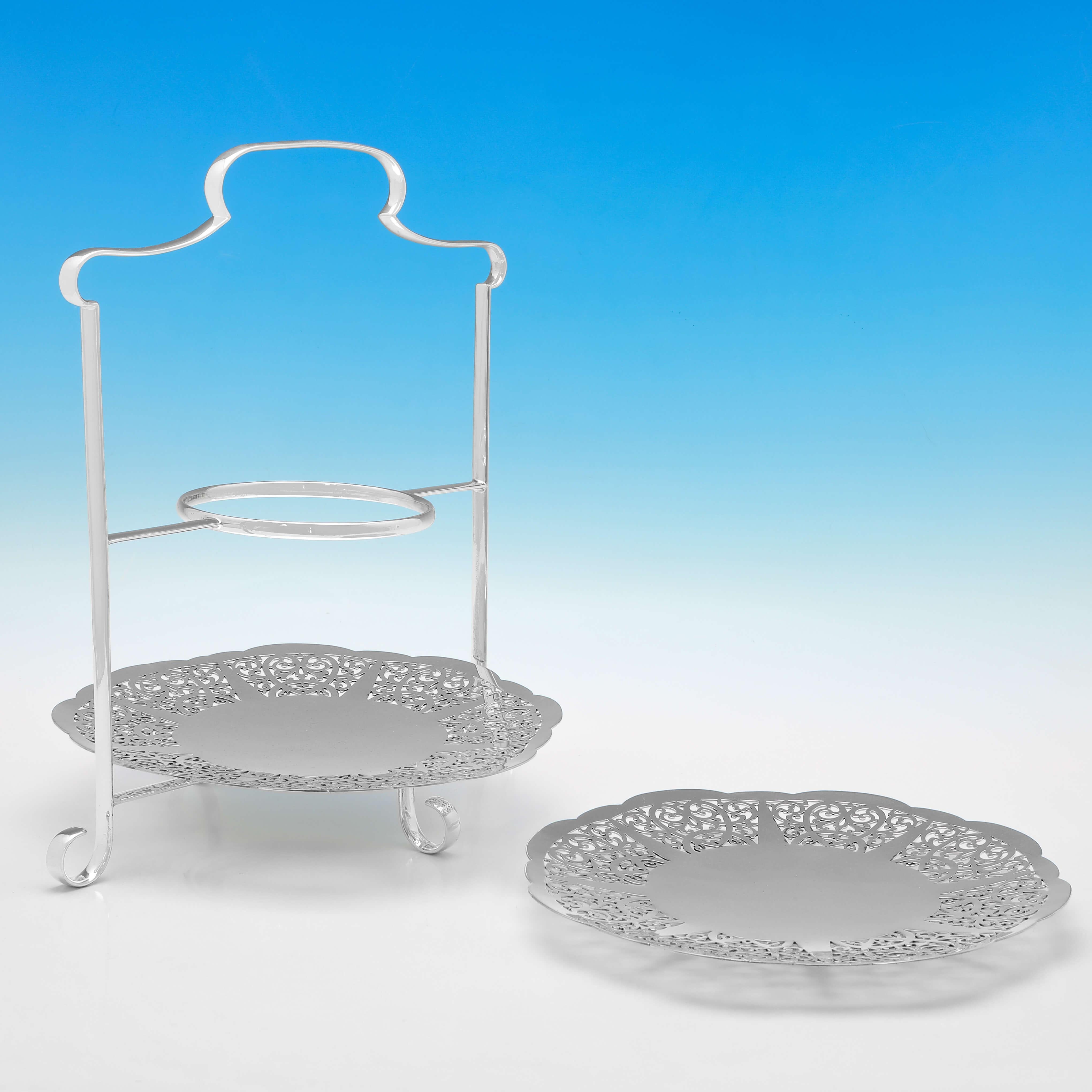 English Pair of Silver Plated Cake Stands, Made circa 1920, Mappin & Webb